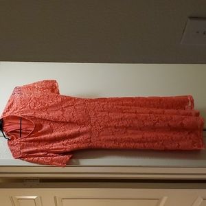 Short coral plus size dress
